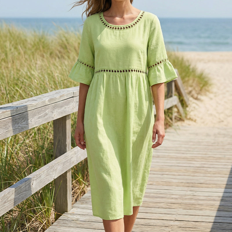 Amara™ | Elegante Vestido Midi Camuflador de Barriga