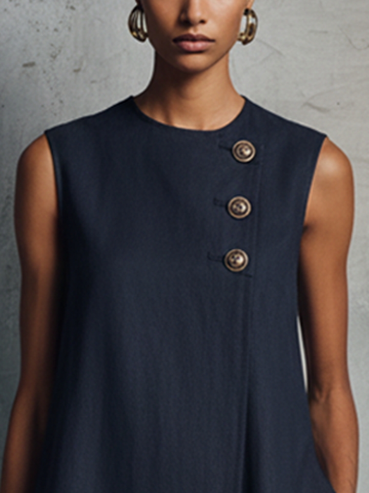 Victoria™ | Vestido Mini con Botones Dorados