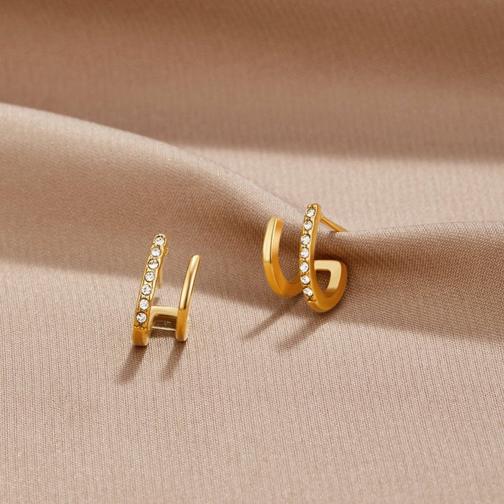 Claw Gold &amp; Crystal Earrings