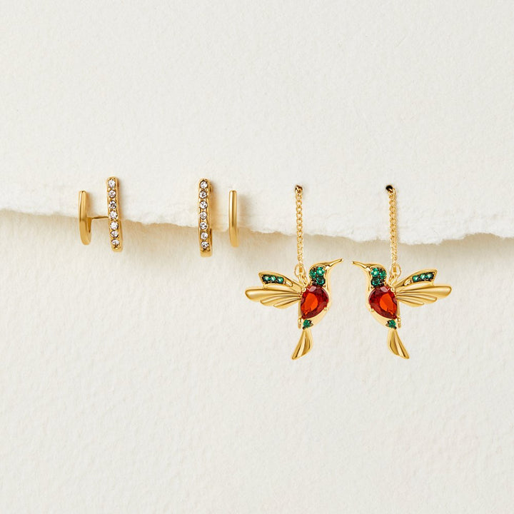 Claw Gold &amp; Crystal Earrings