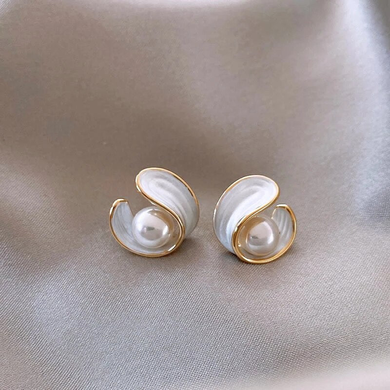 Antoinette Luxe White Opal Earrings