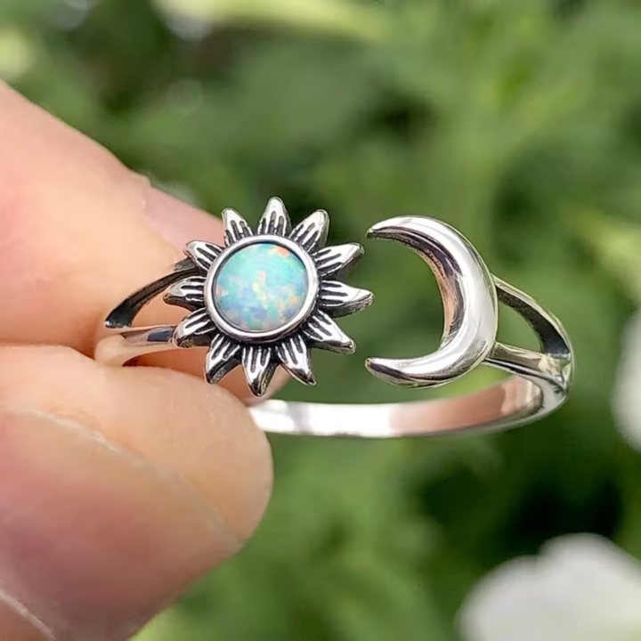 Vintage Sun &amp; Moon Opal Ring