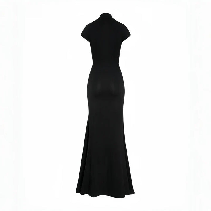 Andrea - Vestido maxi negro con abertura