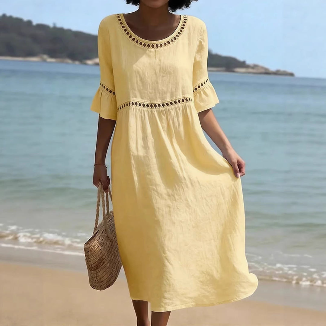 Amara™ | Elegante Vestido Midi Camuflador de Barriga