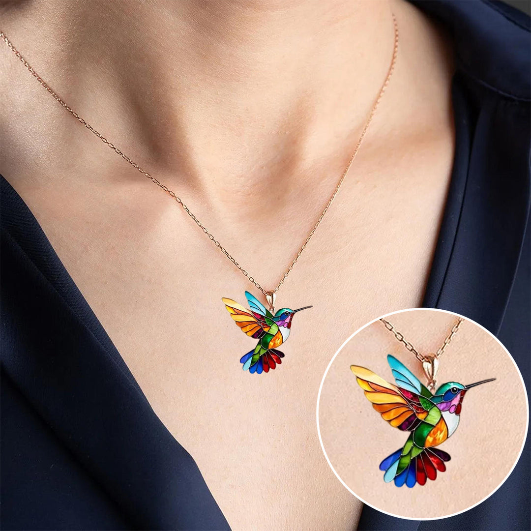 Hummingbird Glow Necklace | Breast Cancer Support &amp; Hope | 1+1 Free |