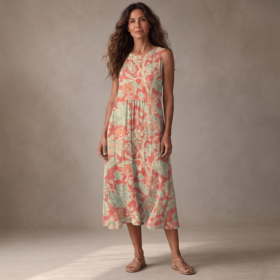 Elara™ | Vestido Midi Floral Elegante
