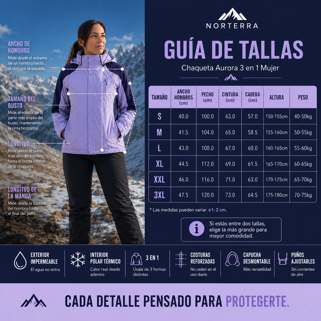 Aurora™ | Chaqueta Impermeable 3 en 1 para Mujer