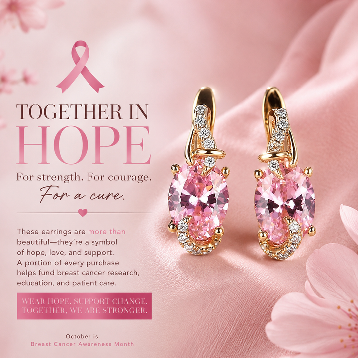 Breast Cancer Awareness Pink Serenity Teardrop Earrings – Symbol of Hope &amp; Strength