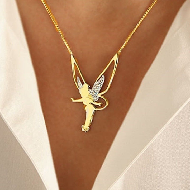 Necklace with Fairy Pendant in Gold