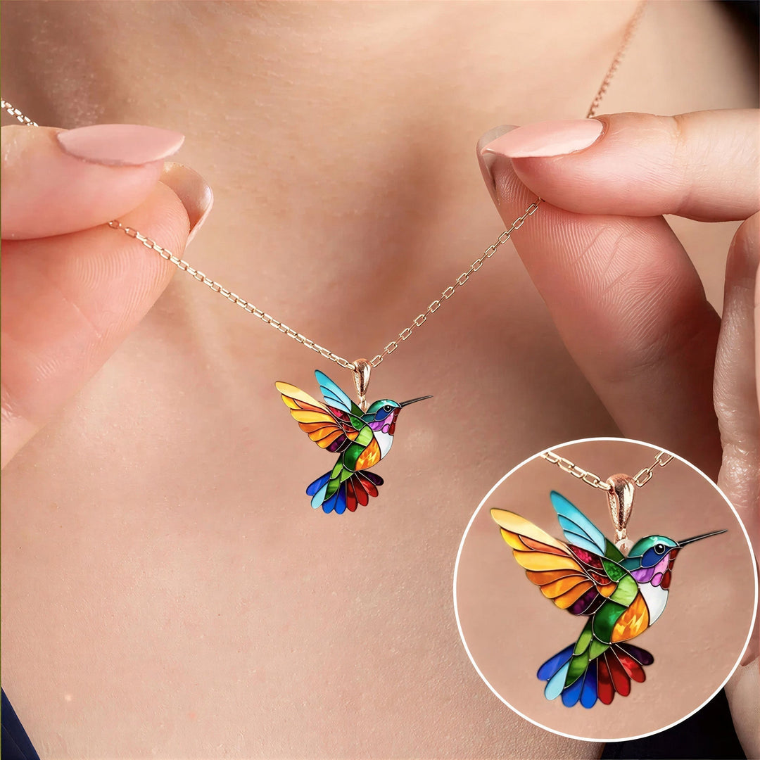Hummingbird Glow Necklace | Breast Cancer Support &amp; Hope | 1+1 Free |