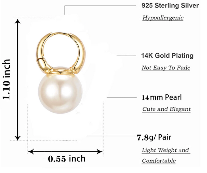 Breast Cancer Awareness | Classic Pearl Earrings | 1+1 Free Today