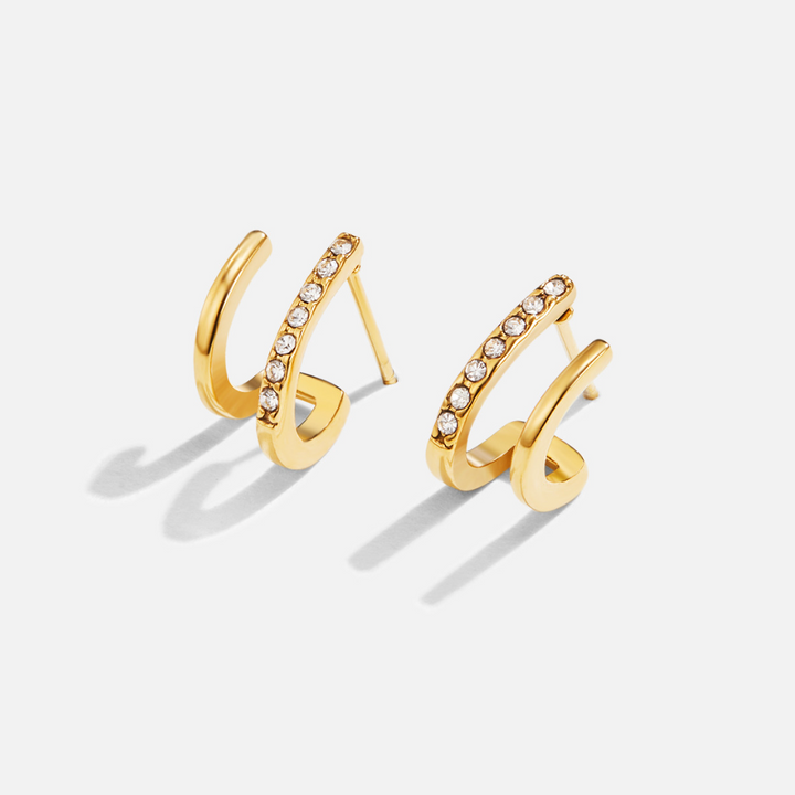 Claw Gold &amp; Crystal Earrings