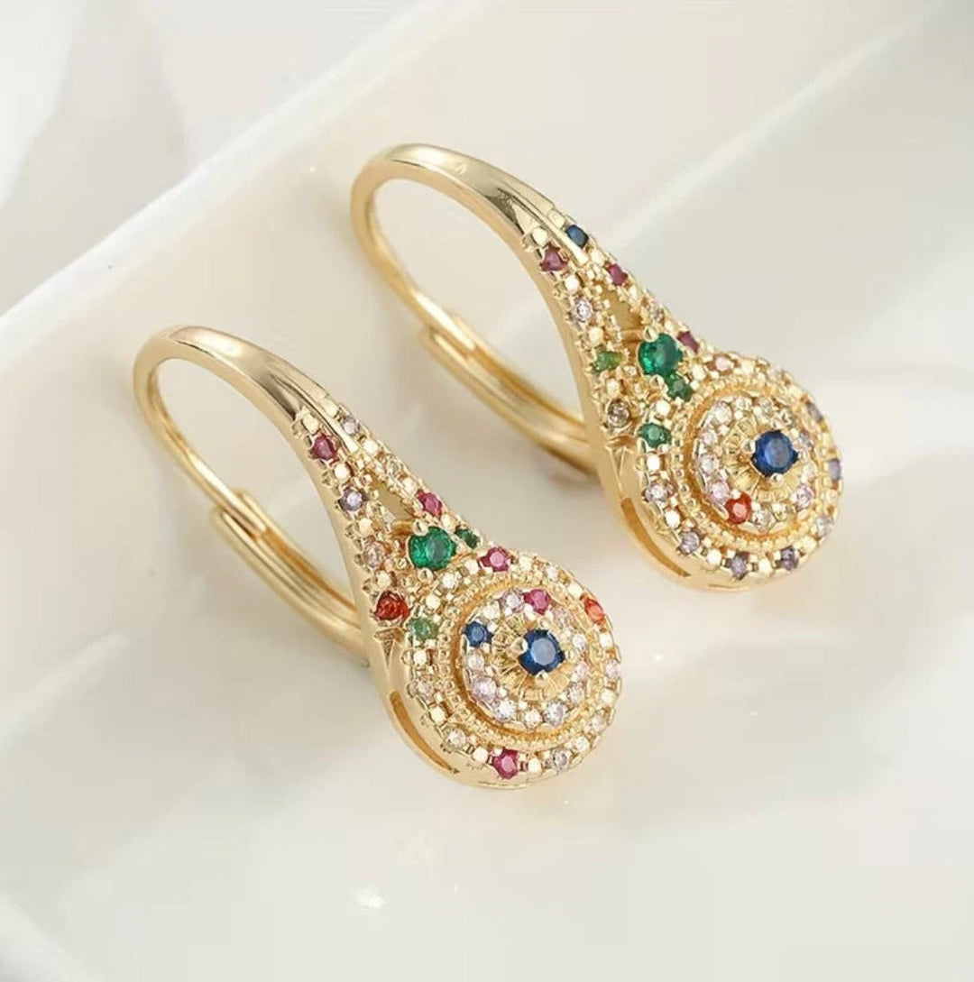 Multicolour Sparkle Elegance Breast Cancer Awareness Earrings | 1+1 Free Today