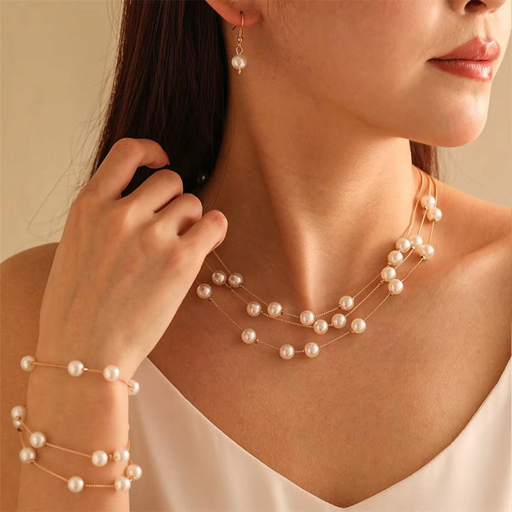 Breast Cancer Awareness | Romantic 3-Piece Pearl Jewellery Set | 1+1 Free Today