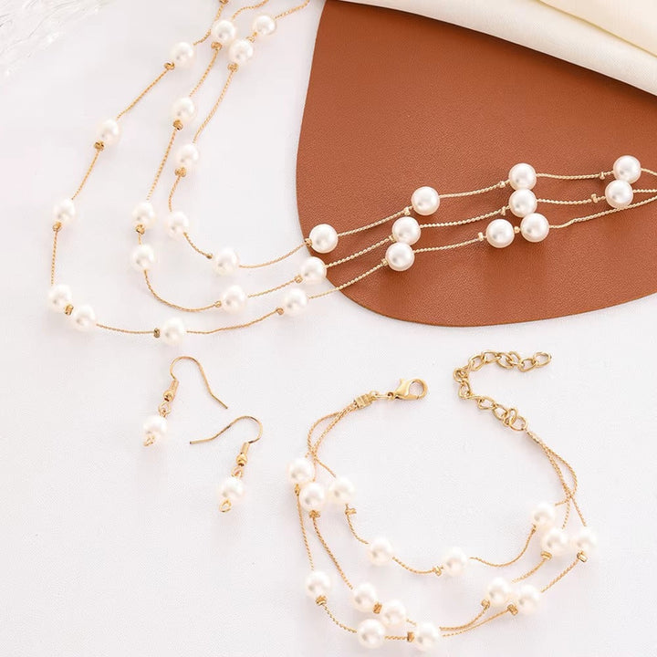 Breast Cancer Awareness | Romantic 3-Piece Pearl Jewellery Set | 1+1 Free Today
