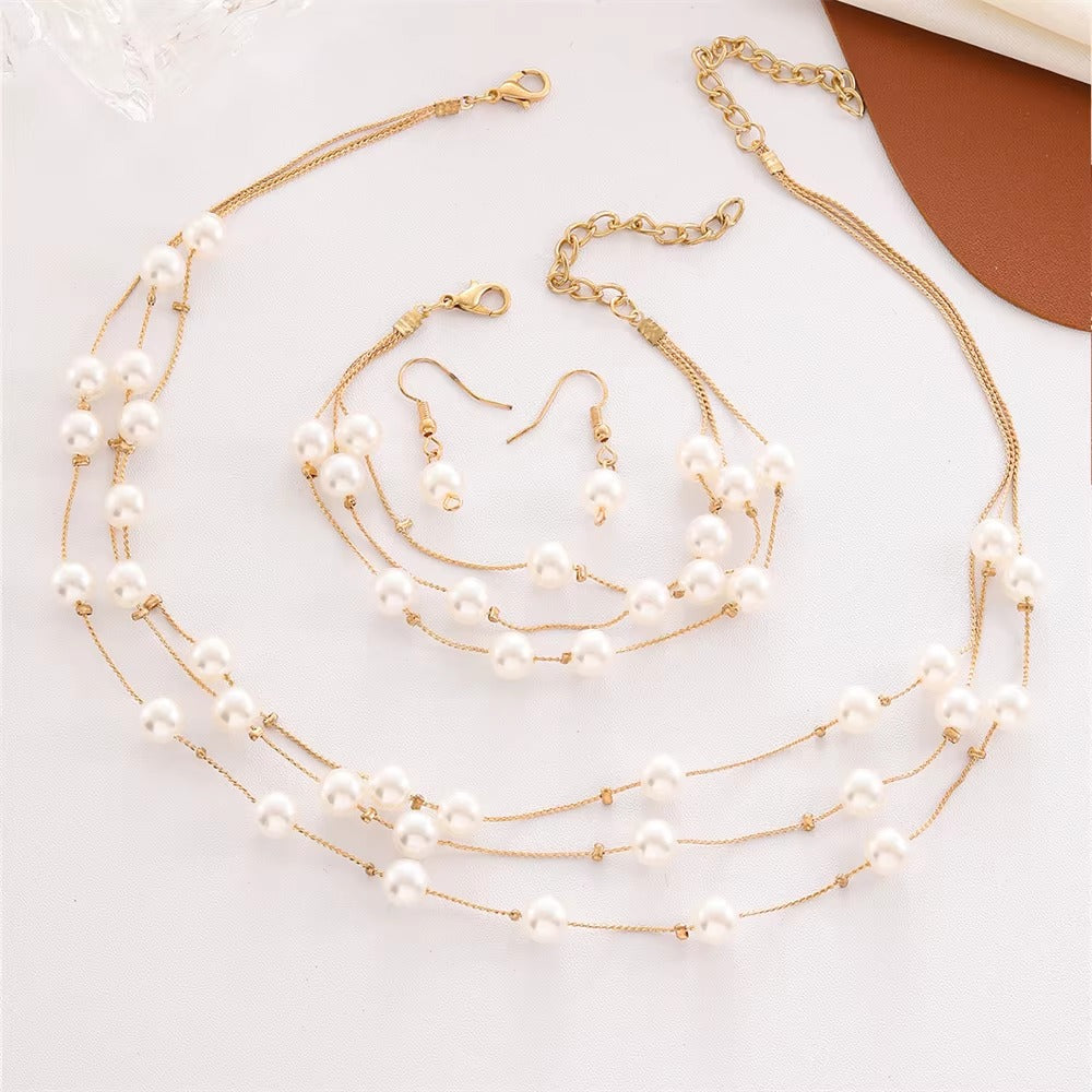 Breast Cancer Awareness | Romantic 3-Piece Pearl Jewellery Set | 1+1 Free Today