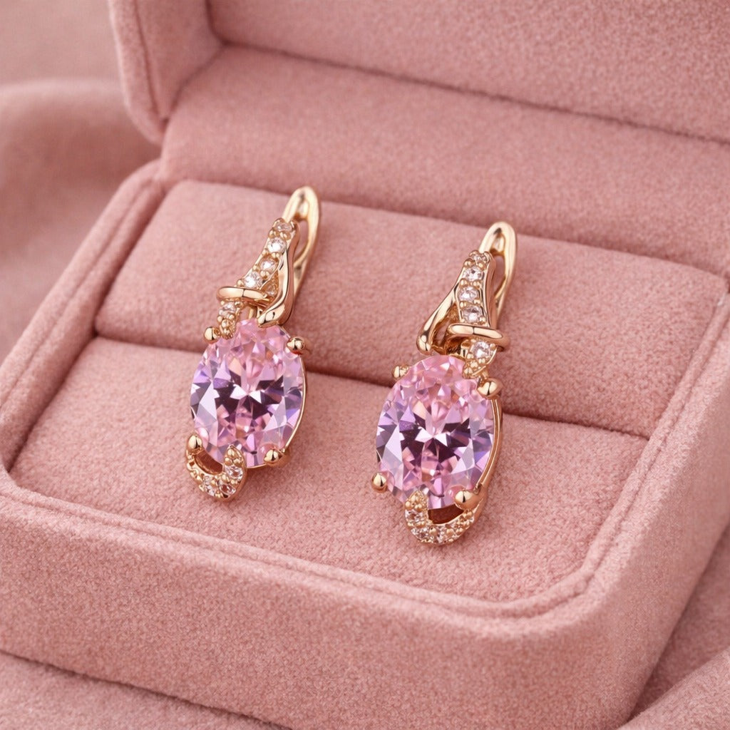 Breast Cancer Awareness Pink Serenity Teardrop Earrings – Symbol of Hope &amp; Strength