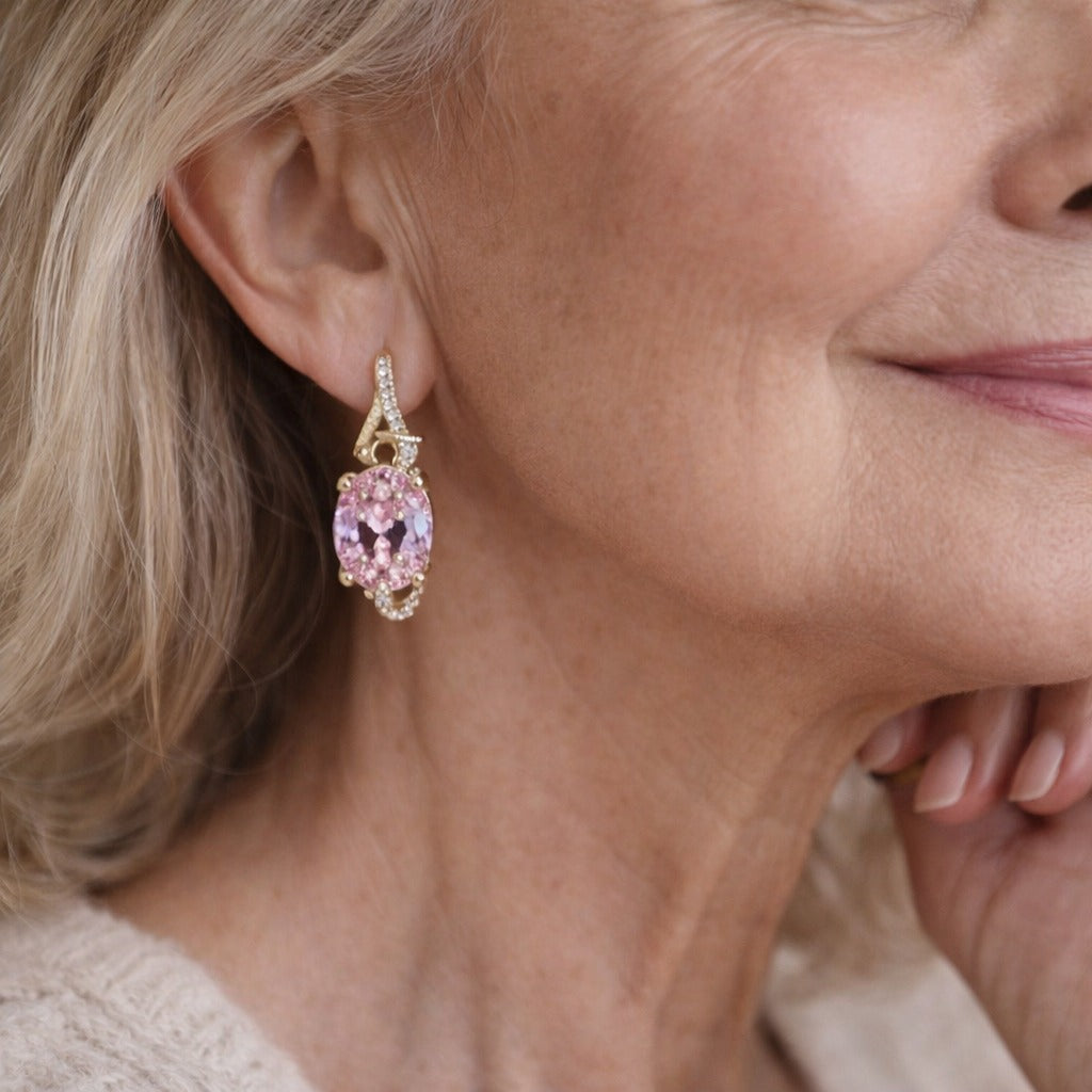 Breast Cancer Awareness Pink Serenity Teardrop Earrings – Symbol of Hope &amp; Strength