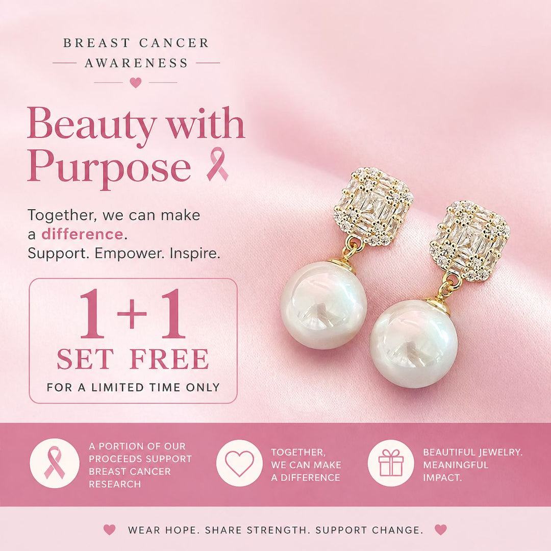 Breast Cancer Awareness | Luxe Pearl Earrings | 1+1 Free Today