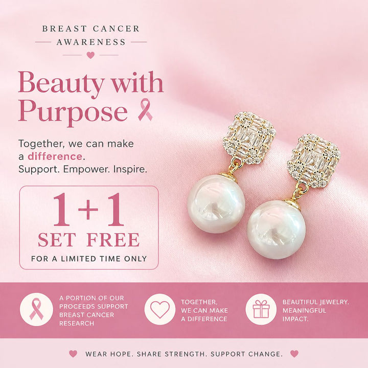 Breast Cancer Awareness | Luxe Pearl Earrings | 1+1 Free Today