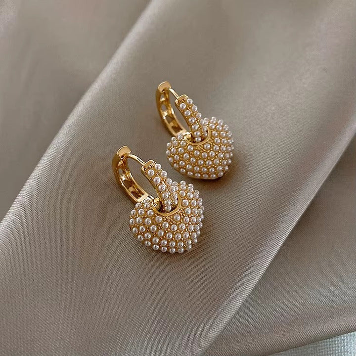 Breast Cancer Awareness | Heart Pearl Earrings | 1+1 Free Today