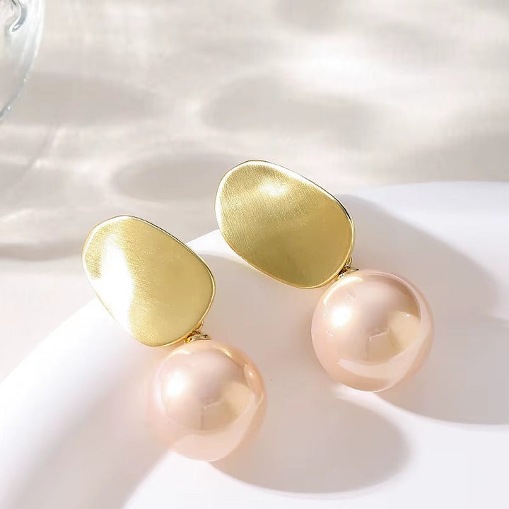 Breast Cancer Awareness | Golden Fresh Water Pearl Earrings | 1+1 Free Today