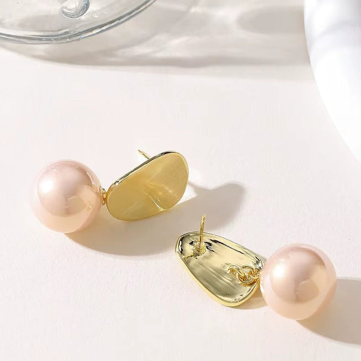 Breast Cancer Awareness | Golden Fresh Water Pearl Earrings | 1+1 Free Today