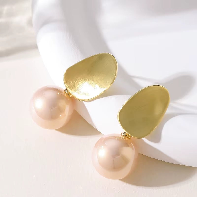 Breast Cancer Awareness | Golden Fresh Water Pearl Earrings | 1+1 Free Today