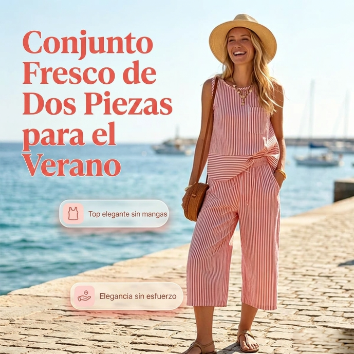 Carmen™ | Conjunto de Algodón a Rayas