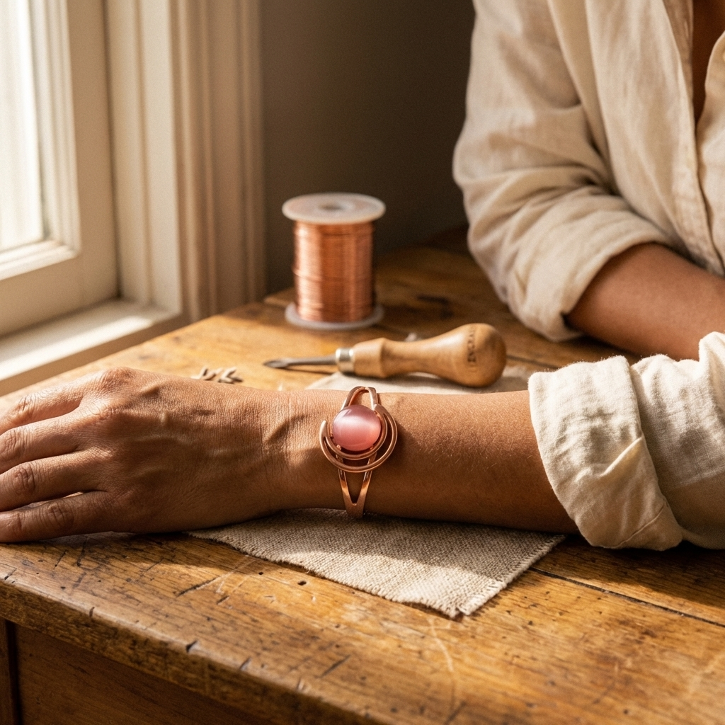 Pulsera de Cobre Rosa de Vera