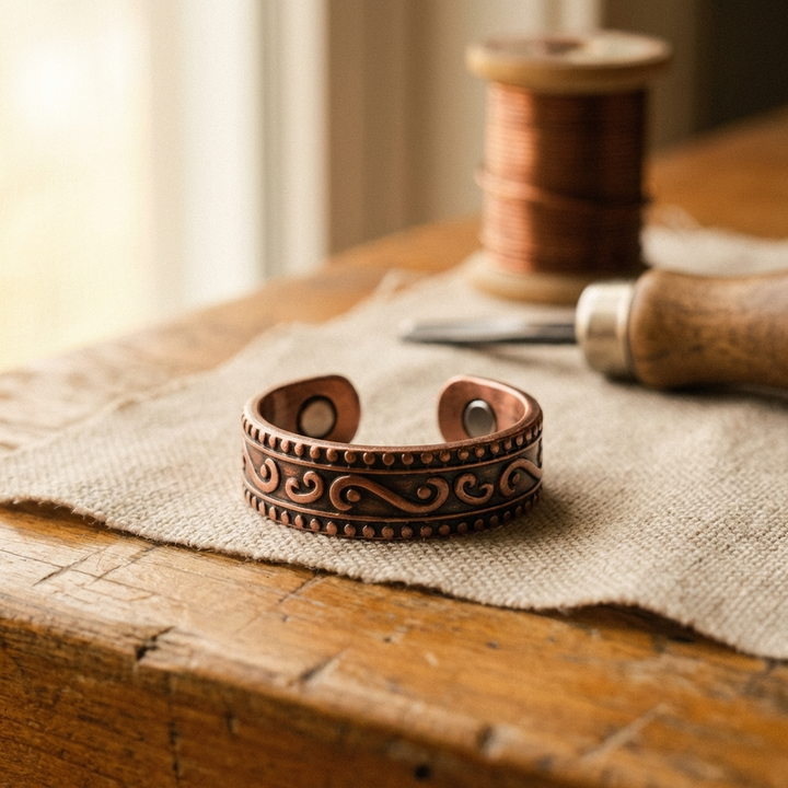 Anillo de Cobre con Helecho de Vera