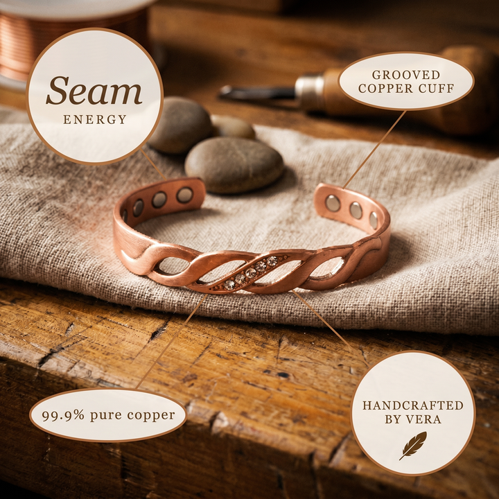 Pulsera de Cobre de Costura de Vera
