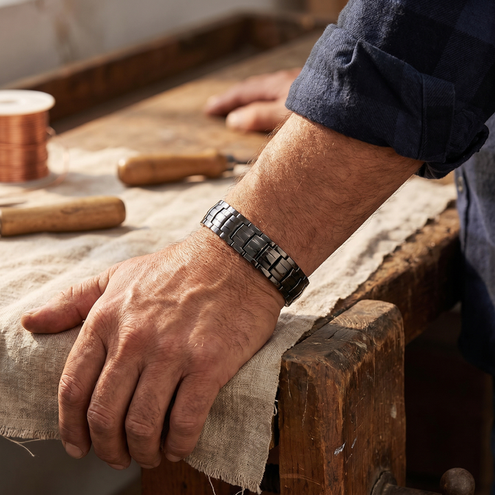 Pulsera de Cobre para Hombre de Vera en Ocre