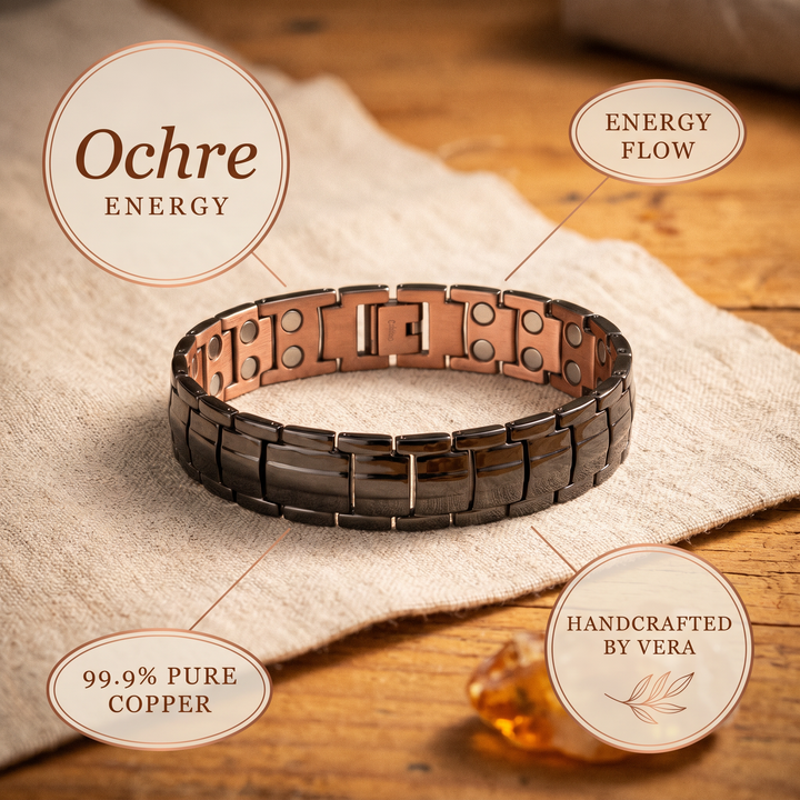 Pulsera de Cobre para Hombre de Vera en Ocre