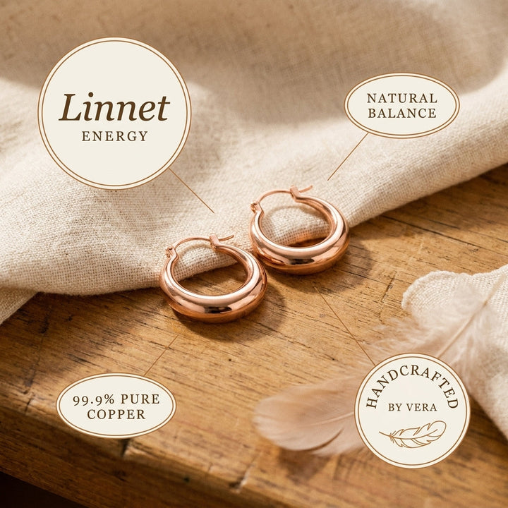 Pendientes de Aro de Cobre Linnet de Vera