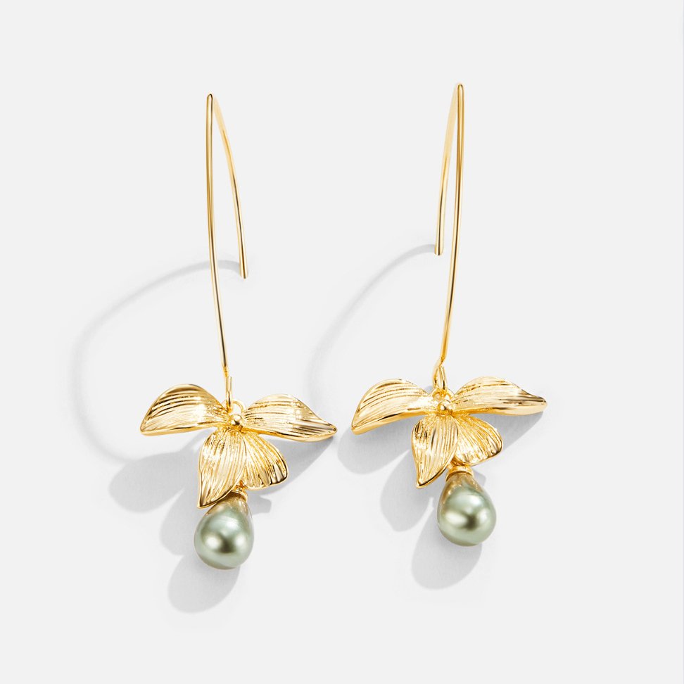 Jade Pearl &amp; Petal Drop Earrings