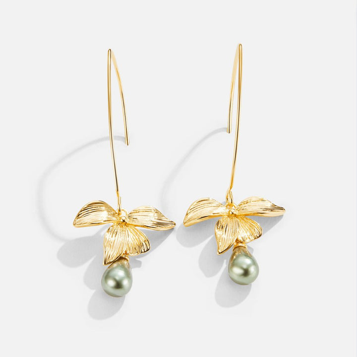 Jade Pearl &amp; Petal Drop Earrings