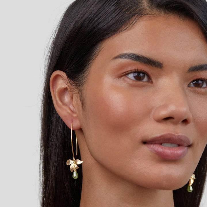 Jade Pearl &amp; Petal Drop Earrings